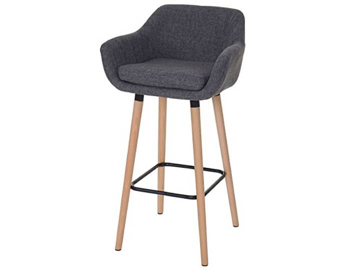 PROREGAL 2er-Set Barhocker Oslo mit Lehne Sitzhöhe 79cm Textil Grau Barstuhl Tresenhocker