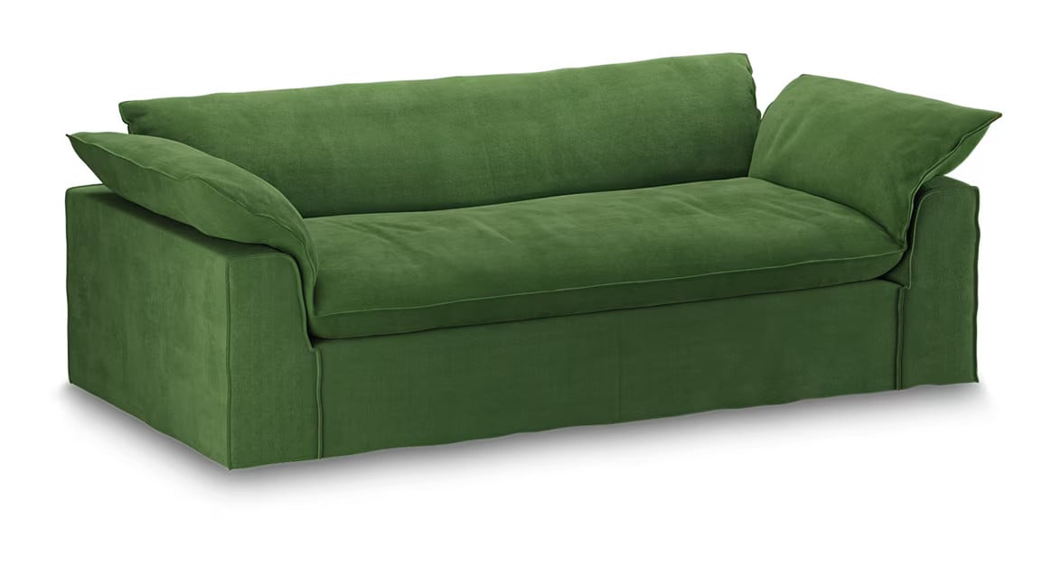 HKliving Velvet Bankhoes Nomad voor Bank 244cm - Groen