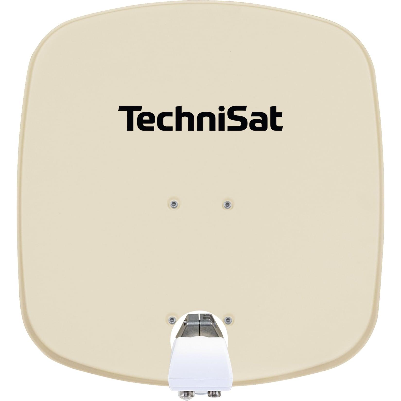 TechniSat DIGIDISH 45 Sat-Schüssel mit Twin-LNB & Wandhalterung, 2 TN beige