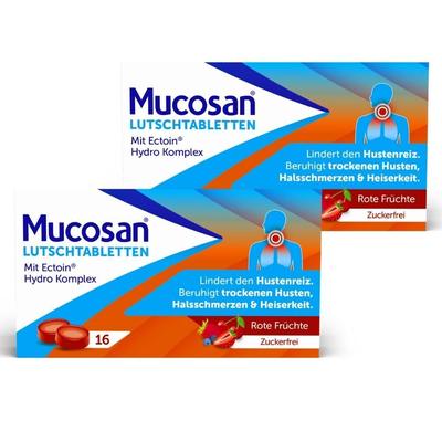 Mucosan Lutschtabletten rote Früchte 2x 2x16 St