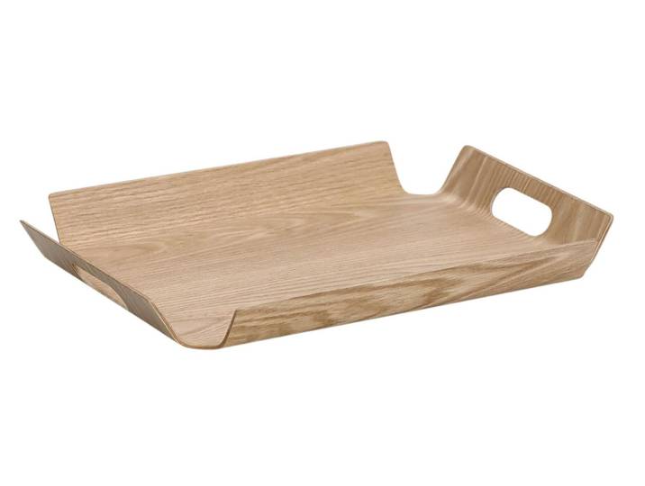 Tablett ZELLER PRESENT Nature , beige (natur), B:33,5cm H:4,5cm T:44,5cm, Holz, Tabletts, Tablett, Holzart: Eiche (China)