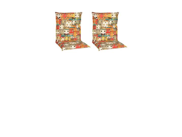 Gardenson Sesselauflage, Gelb, Grau, Orange, Weiss, Textil, Häuschen, Füllung: Schaumstoff, Fleece, 46x8x98 cm, mittels Bändern zu befestigen, mittels Gurtband zu befestigen, bügelfrei, formstabil, für den Aussenbereich geeignet, wetterfest, Gartenmöbel, Gartenkissen & Auflagen, Sesselauflage