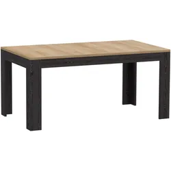 Aucune, Esstisch, Ausziehbarer Esstisch BOHOL – Schwarz & Holz – Für 8 Personen