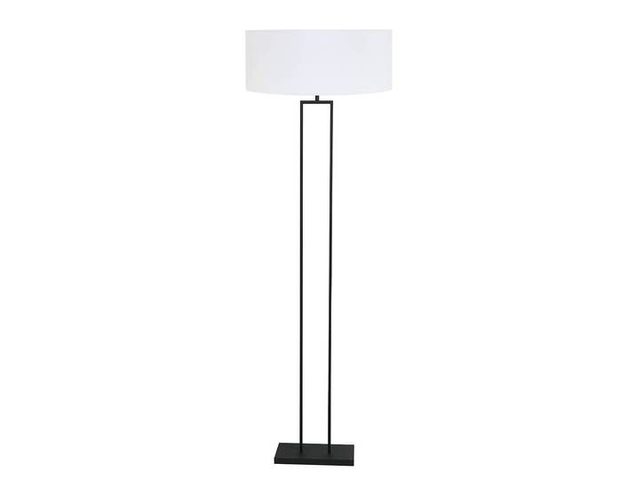 Stehleuchte Stang Typ H Ø 50cm Schwarz/Weiß Leinen E27