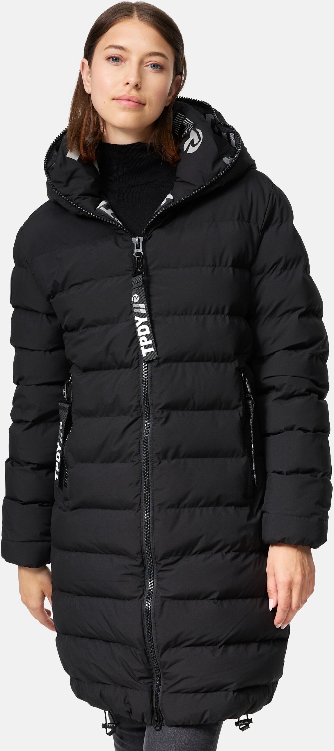 Winterjacke TRUEPRODIGY "Chester F Reflektierender Innenkragen", Damen, Gr. XS, schwarz, Obermaterial: 100% Polyester PES., slim fit, Jacken Winterjacke