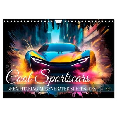 COOL SPORTSCARS Breathtaking AI-generated speedsters (Wall Calendar 2026 DIN A4 landscape), CALVENDO 12 Month Wall Calendar