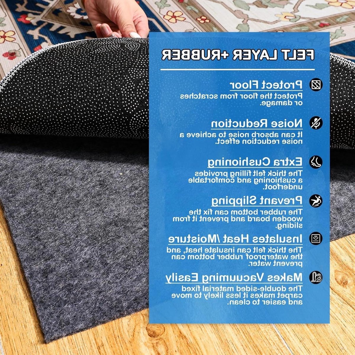 Antislip Tapijtpads Grijs - Tapijt Onderlegger voor Stabilisatie - 21 x 30 m