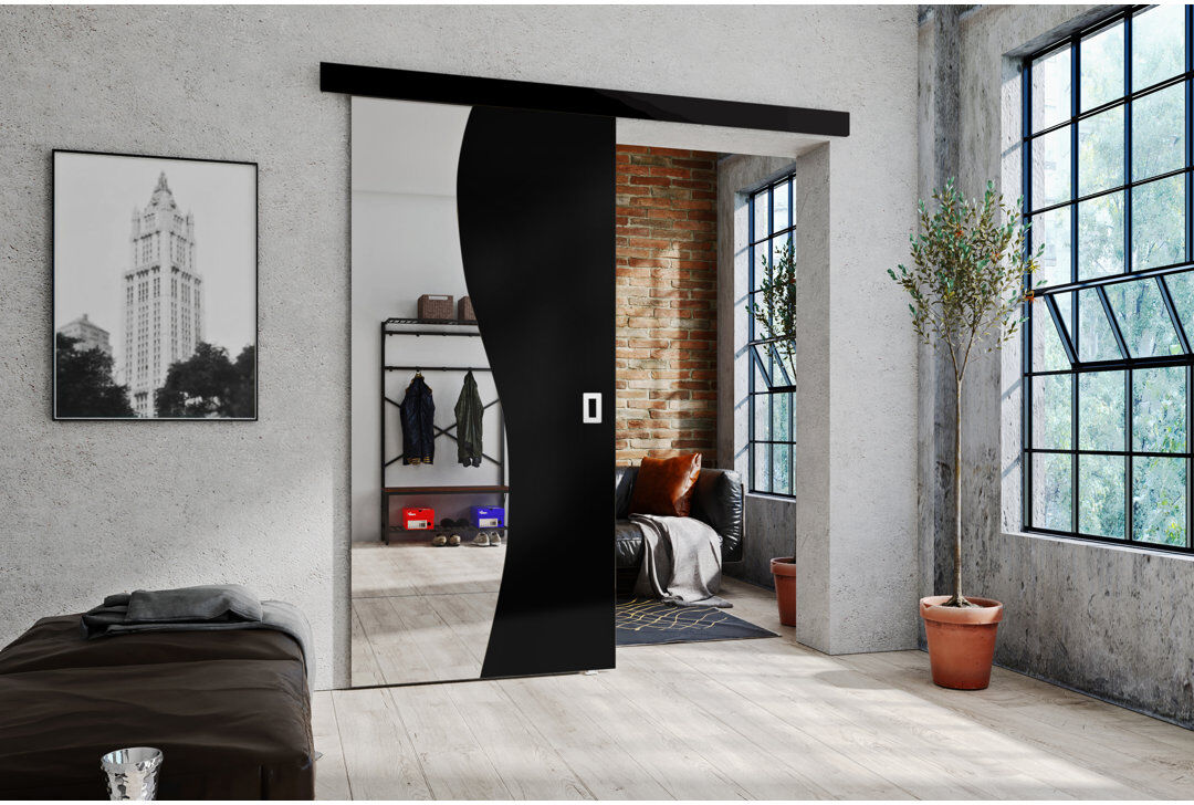 Brayden Studio DOOR FALA 1 Black 62cm x 205cm