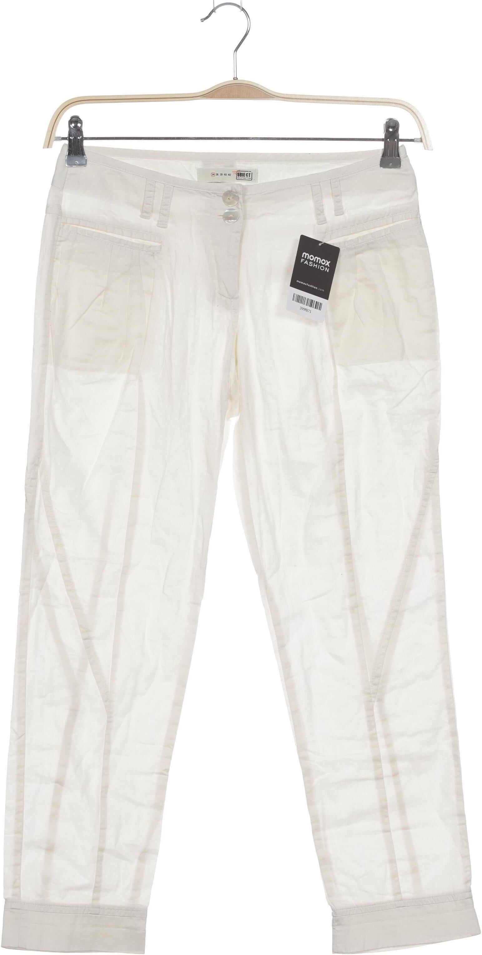Object Damen Stoffhose, Beige, Gr. EU 34, Baumwolle - Second Hand