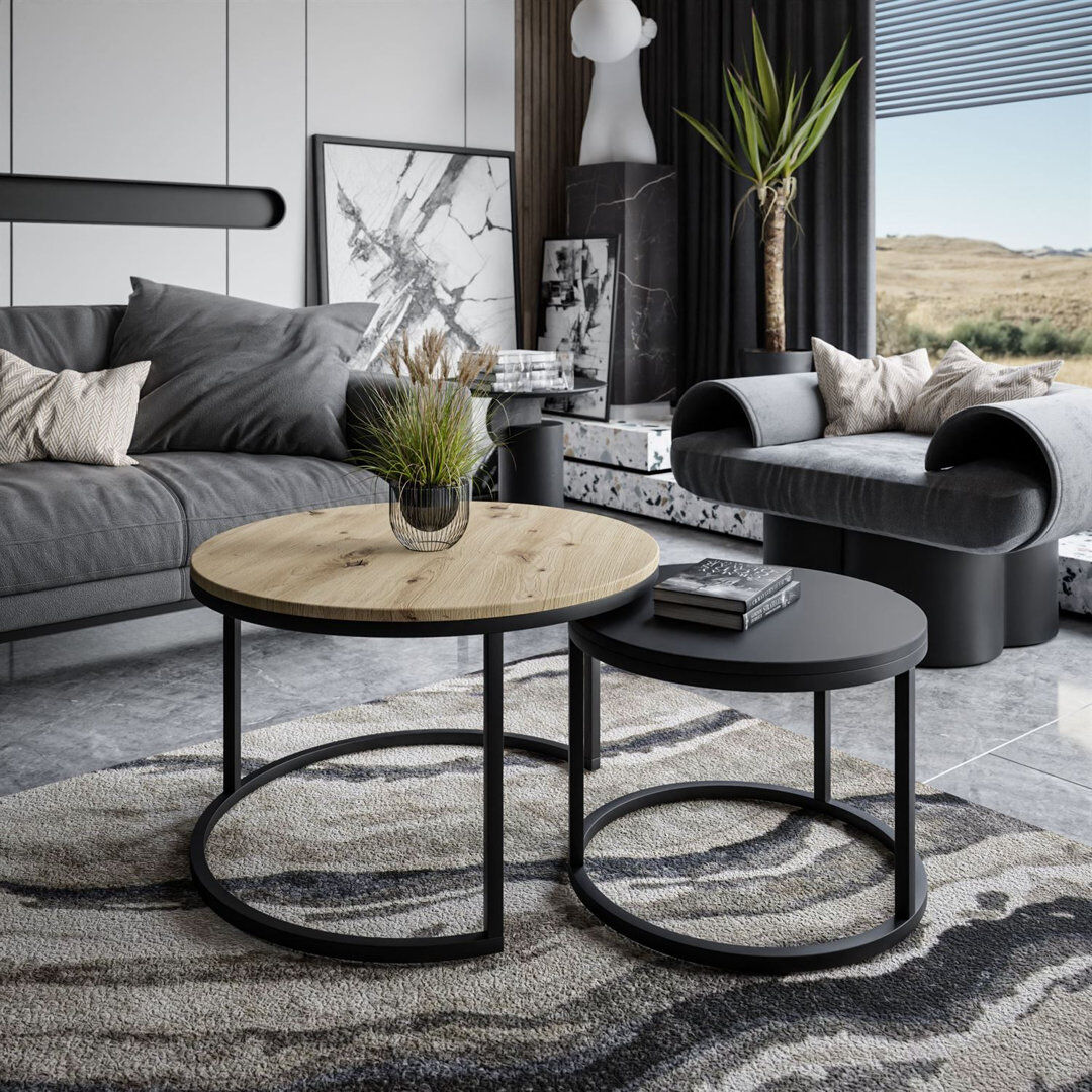 Borough Wharf Shivendra Frame Coffee Table Artisan oak / Black