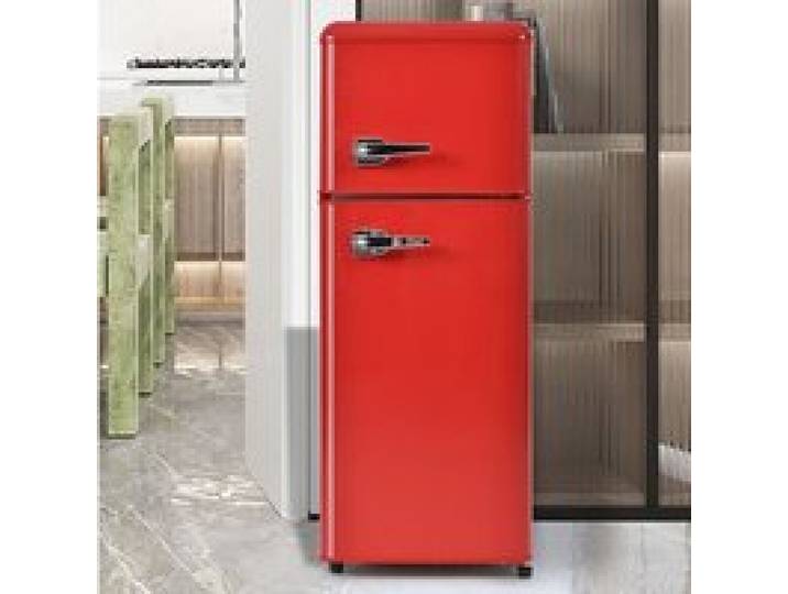Réfrigérateur combiné rétro rouge – double porte – 92 L – 28 L congélateur – classe D