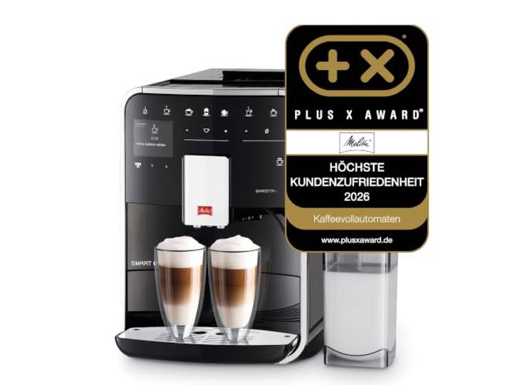 Melitta Barista T Smart F830-102, Kaffeevollautomat mit Milchbehälter, Smartphone-Steuerung mit Connect App, One Touch Funktion, 1.8 liters,Schwarz