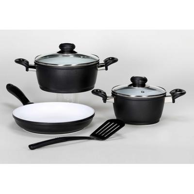 Topf-Set KRÜGER "Oslo", schwarz (schwarz, weiß), Töpfe, Induktion