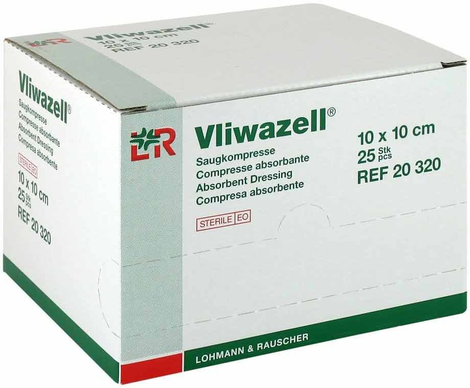 Vliwazell Saugkompressen 10x10 cm steril