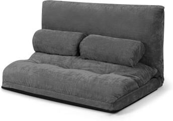 Costway 6-Position Adjustable Sleeper Lounge Couch with 2 Pillows-Gray