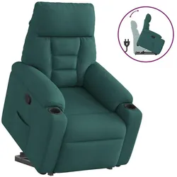 vidaXL, Sessel, Relaxsessel mit Aufstehhilfe Dunkelgrün Stoff
