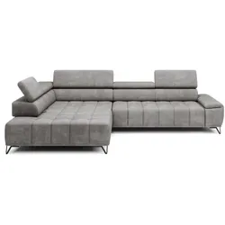 Ecksofa Palladio Stoff Grau Nebel