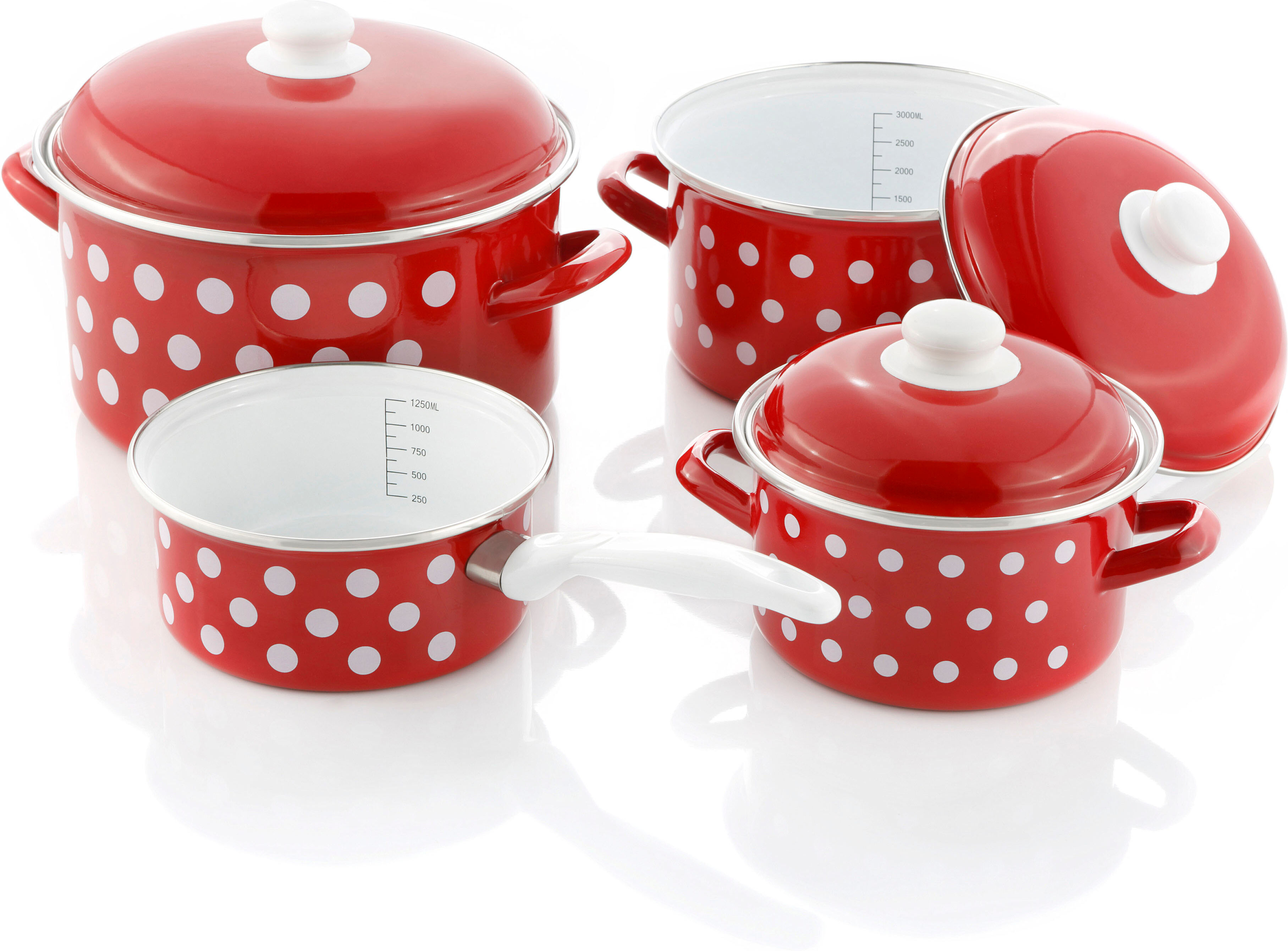 Topf-Set GSW, rot, Töpfe, Topf-Set, Induktion