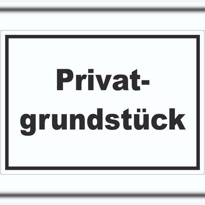 HB-Druck Privatgrundstück Aufkleber schwarz-weiß A7 (74x105mm)