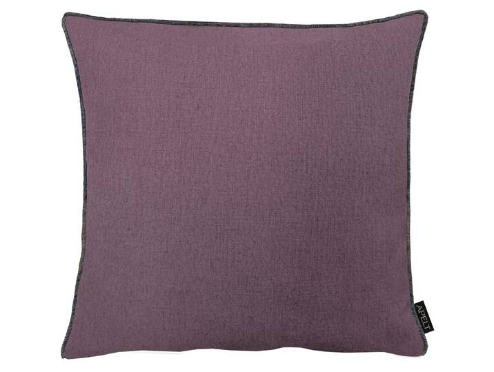 Dekokissen APELT Stone , lila (mauve, unifarben), B:46cm L:46cm, Leinen, Polyester, Dekokissen_Sitzkissen_Kissenhüllen, Dekokissen, mit Kettelrand
