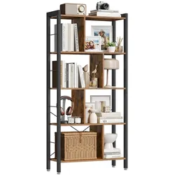 Helloshop26 - Bücherregal im Industriestil 4-stöckiges Ablagefach freistehendes Aufbewahrungsmöbel für Wohnzimmer oder Büro 12_0004228