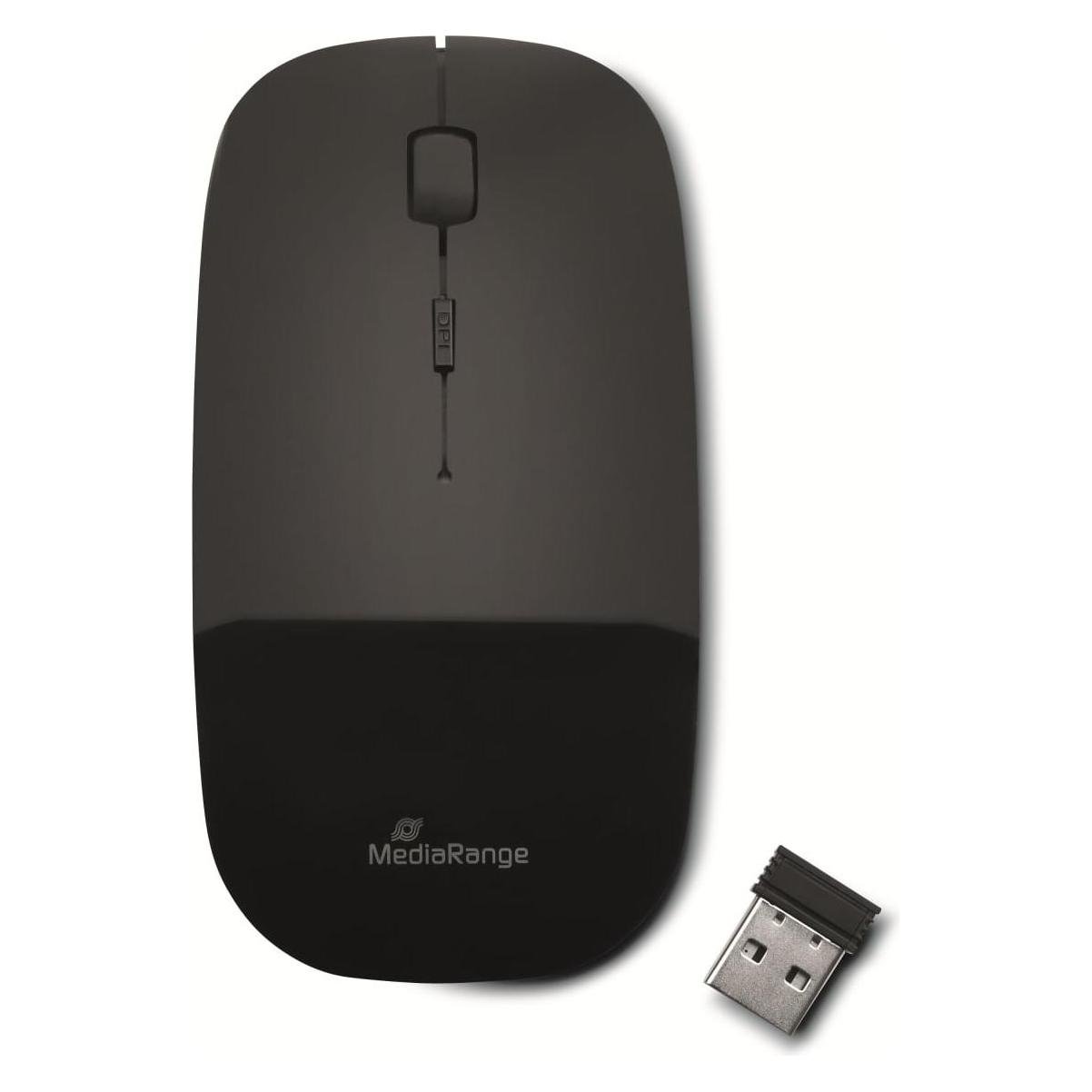 MediaRange OPTISCHE MAUS KABELLOS MROS215 silent Klick schwarz (Kabellos) (MROS215)