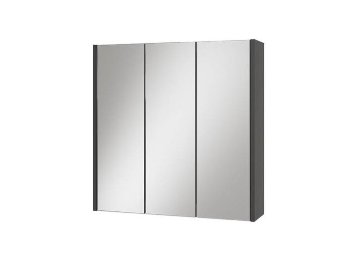 Vicco Badspiegelschrank Majest Anthrazit 67.4 x 68 cm mit 3 Spiegeltüren, Holzwerkstoff, Rechteckig, 67.4x68x17 cm, Badezimmer, Badezimmerspiegel, Spiegelschränke