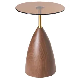 BEISTELLTISCH Sicherheitsglas Braun Wallis