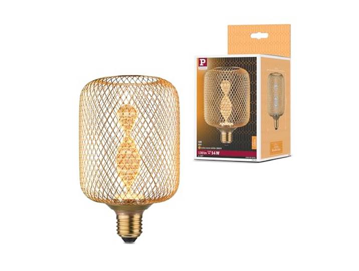 Paulmann 29084 Metallic Glow Edition Standard 230V ampoule LED cylindre E27 Helix 3\,5W 130lm 100mm Laiton Métal 1800K