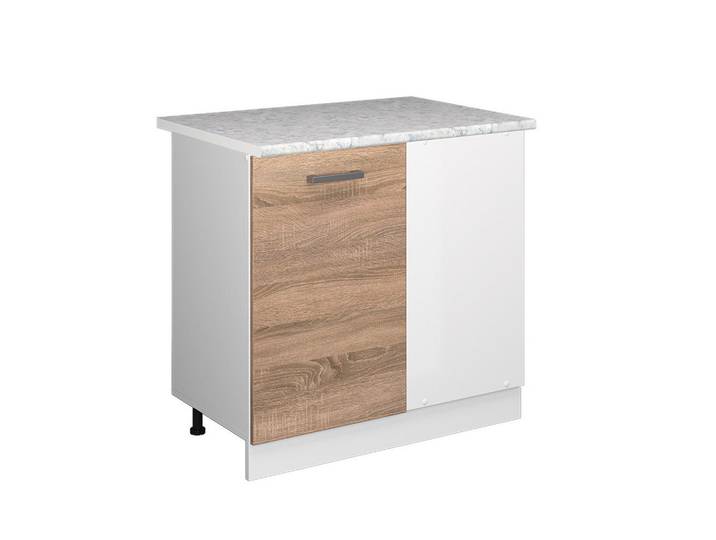 Vicco Eckschrank FÜR Hausrat R-Line Sonoma 86 cm mit Tür, mit Arbeitsplatte, Sonoma Eiche, Holzwerkstoff, 1 Fächer, Formgebogen, 86x81.6x60 cm, Waschküche, Mehrzweckschrank