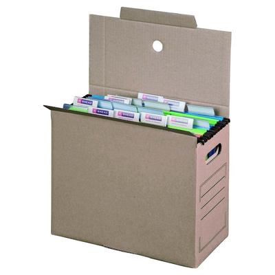 VEPATIM 10x Archiv-Transportbox für Hängemappen 327x158x279mm wiederverschließbar braun