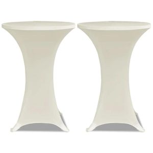 vidaXL Tischhusse Stretch, 241208, Ø 70 cm, für Stehtische bis 120 cm Höhe, creme, 2 Stück