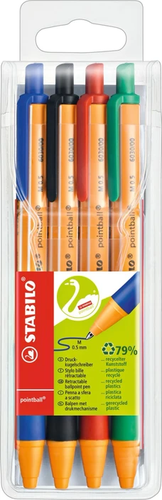 STABILO Pointball - Set mit 4 Farben, 4 Stück