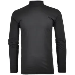 RAGMAN Herren Stehkragen-Pullover - Langarm Basic Stehkragen Regular, Single Jersey, einfarbig Schwarz / XL