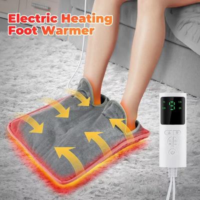 Inspired Finds Electric Heating Foot Pad Washable Plush Feet Warmer For Home & Office Comfort uk Plug