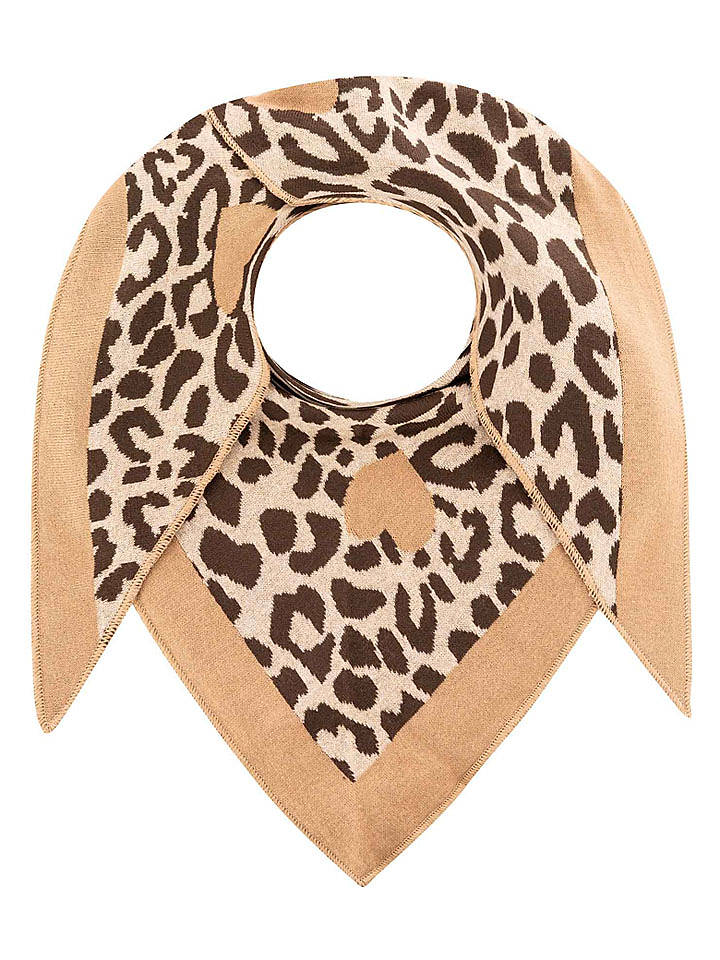 Zwillingsherz Dreieckstuch "Liebes Leo" in Beige - (L)200 x (B)130 cm - onesize