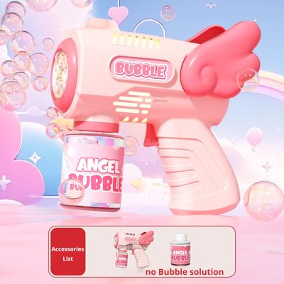 JoyToys Angel Glow Bubble Gun With Lights & Sound Automatic Bubble Machine For Kids Outdoor Fun battery Version