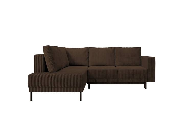 Ecksofa Rodario mit Schlaffunktion und Bettkasten, dunkelbrauner