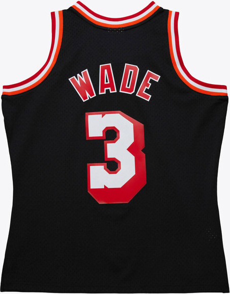 Basketballtrikot von Mitchell & Ness, Miami Heat NBA Swingman Jersey, Dwayne Wade, schwarz - Größe 2XL