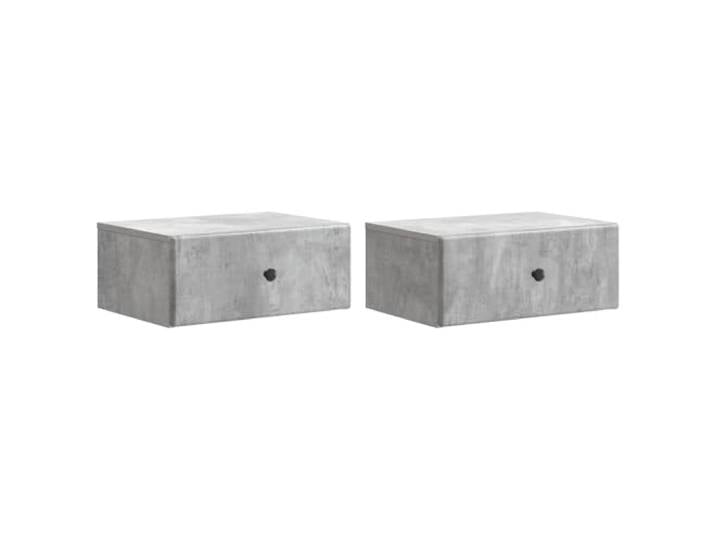 LKJephalotrop Hängender Nachttisch 2er Set, Betongrau 49x34,5x20 cm Schwebende Wandablagen für das Schlafzimmer und Gästezimmer bieten diskreten Stauraum sowie pflegeleichte Flächen.