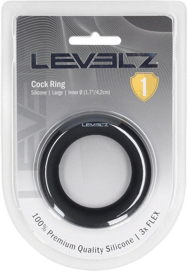 Levelz Cockring en silicone liquide - L - Noir