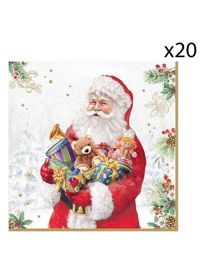 Easy Life Servietten ''Santa is coming'' in Weiß/ Rot - 20 Stück - onesize