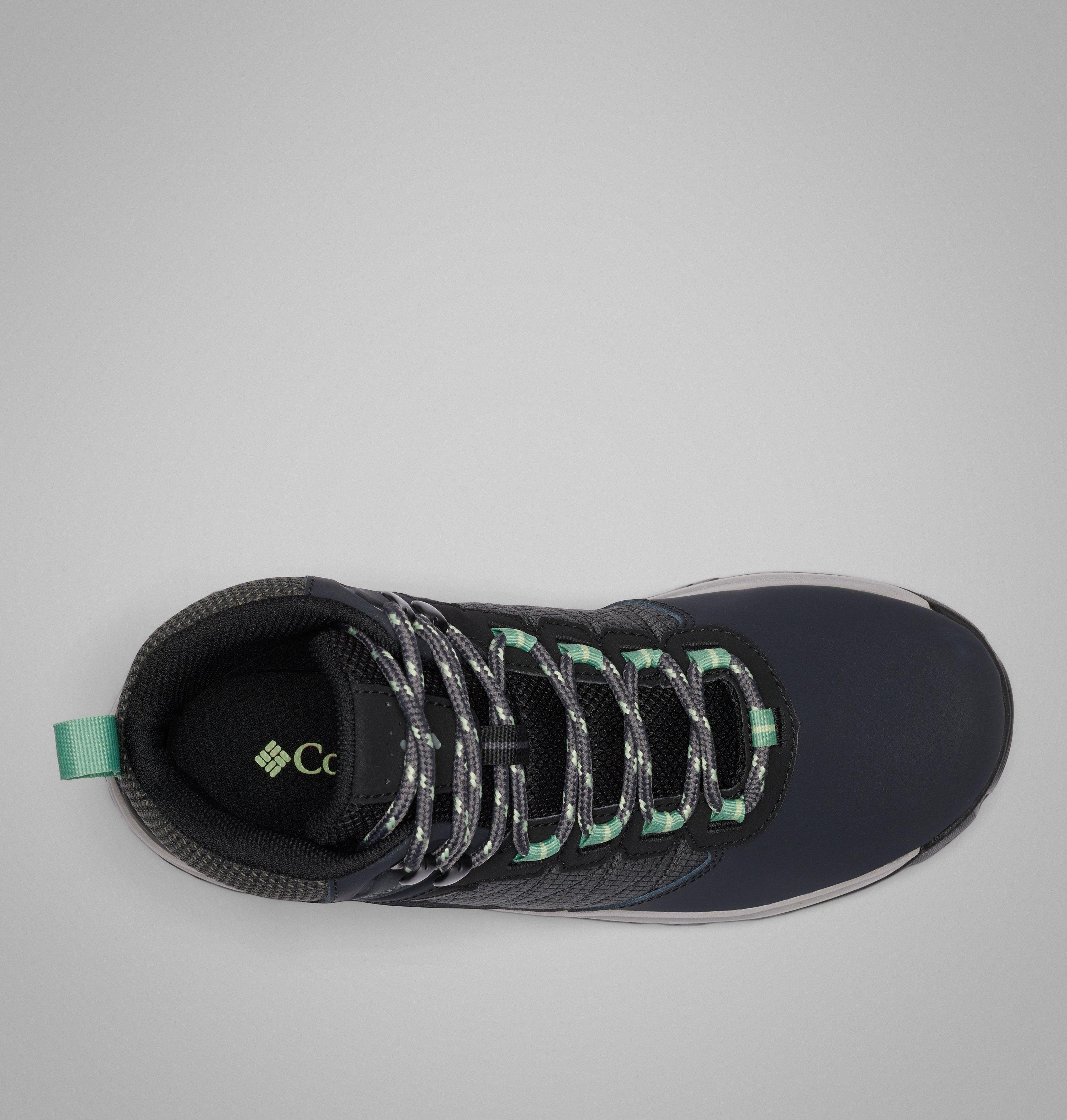 Wanderschuh COLUMBIA "TRANSVERSE™ HIKE WATERPROOF", Damen, Gr. 42, schwarz (schwarz, sage leaf), Leder, Schuhe Wanderschuh, wasserdicht schwarz, sage leaf 42