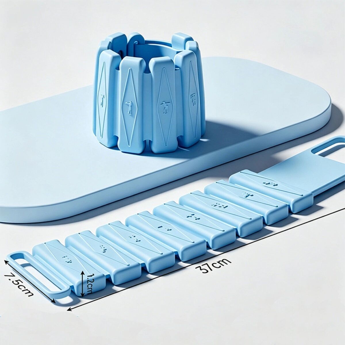 INF Poids réglables détachables de 1 lb pour poignets et chevilles, paire en silicone avec barres en fer résistantes à la Bleu