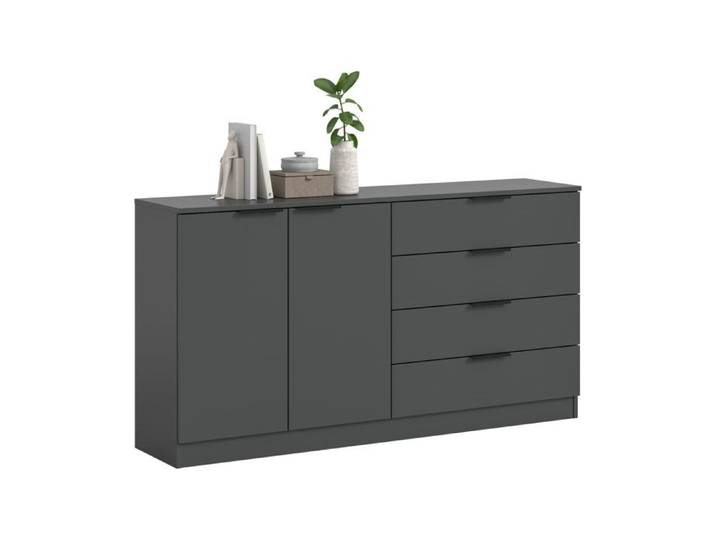 [en.casa] Commode Kopenhagen anthracite 148 x 35 x 80 cm
