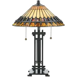 Elstead Lighting, Tischlampe, Chastain Tischleuchte E27 2-fach Vintage-Bronze (E27)