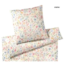 Elegante Seiden-Satin Bettwäsche Gentle - 135x200 cm + 80x80 cm	creme