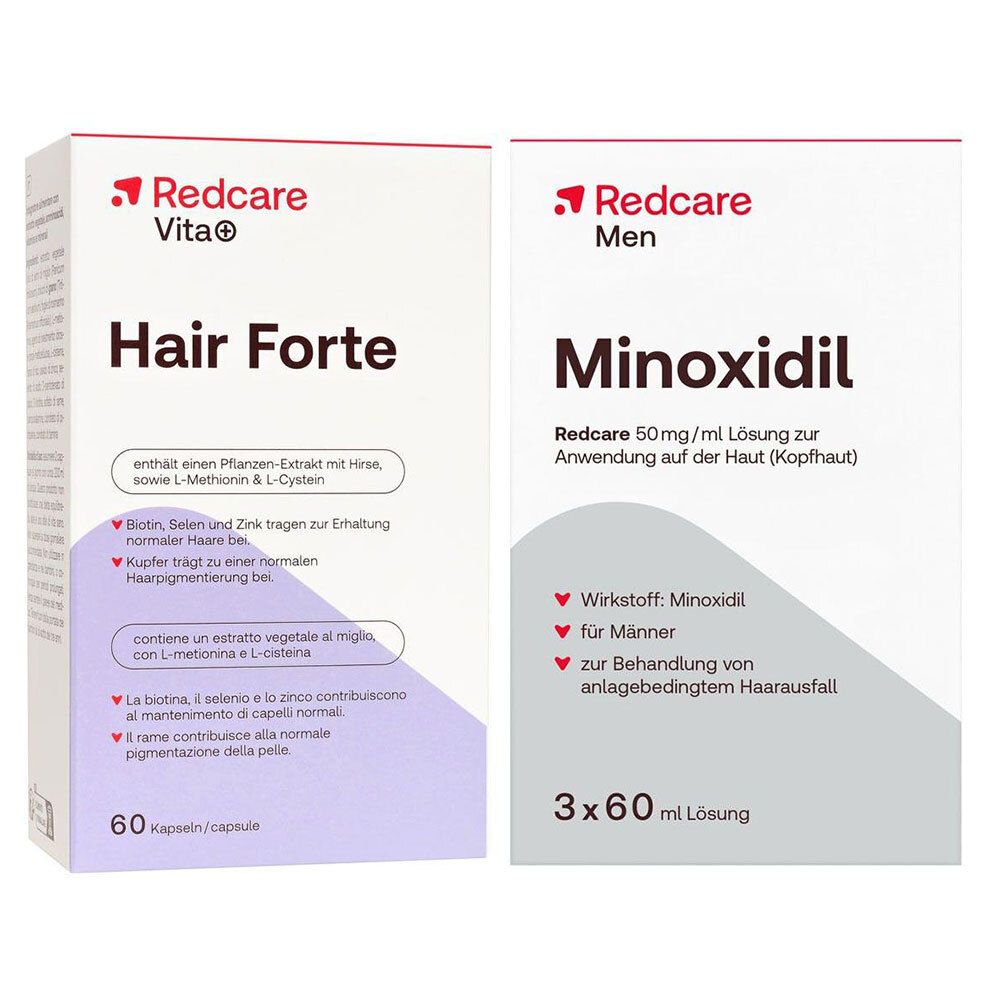 Redcare Vita+ Hair Forte + Men Minoxidil 1 St Set