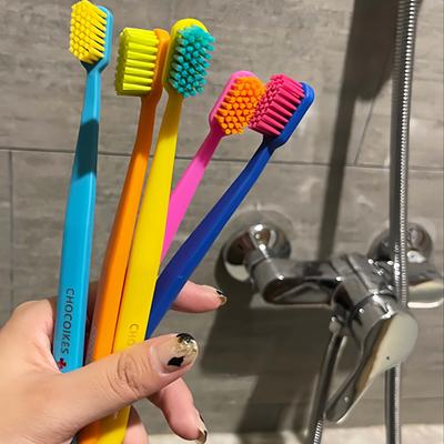 Combo Retail Shop Chocolate Swiss Soft Nylon Bristle Toothbrush Set, Ergonomic Handle, Travel And Hotel Essential Chocolate Swiss Soft Nylon Bristle Toothbrush Set, Ergonomic Handle, Travel And Hotel Essential