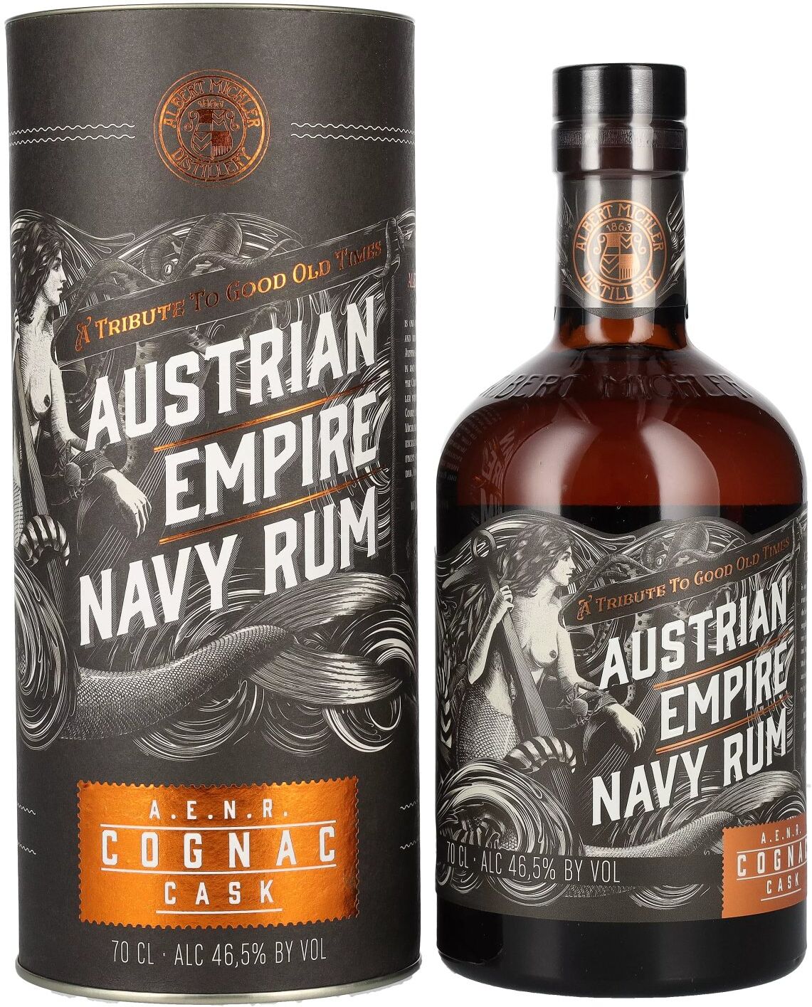 Austrian Empire Navy Rum COGNAC CASK 46,5% Vol. 0,7l in Geschenkbox